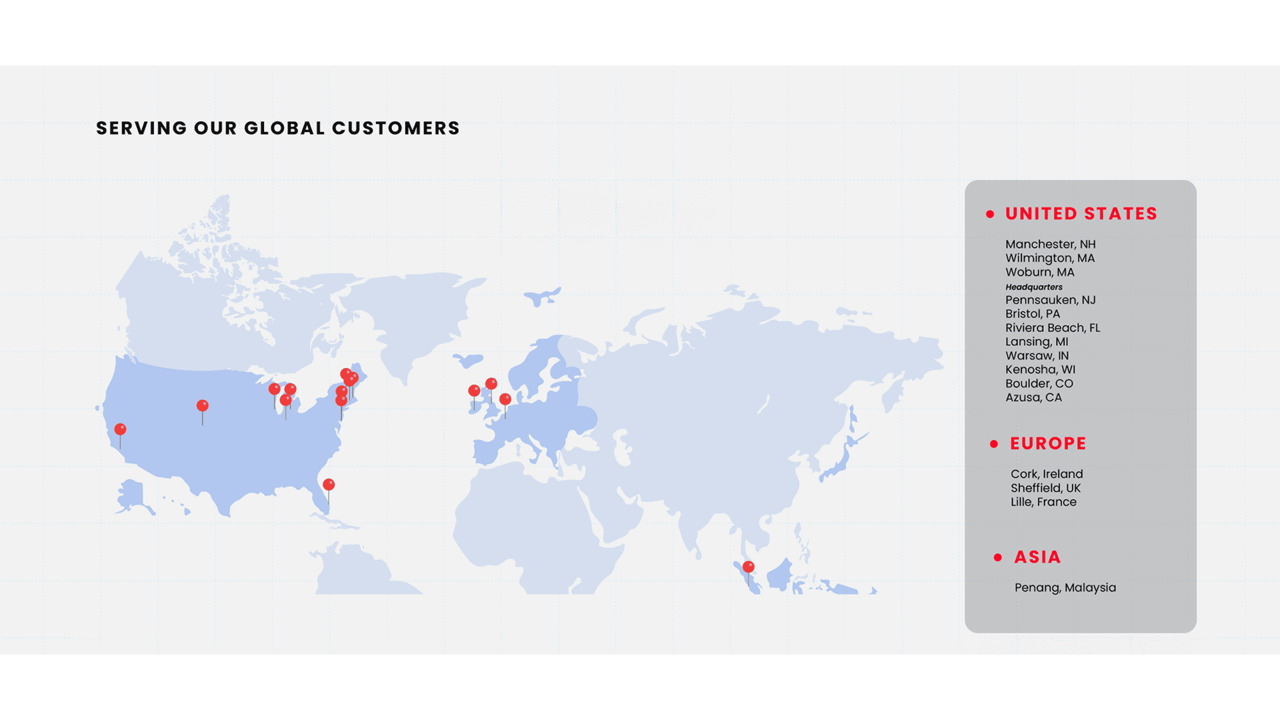 Tecomet locations around the globe